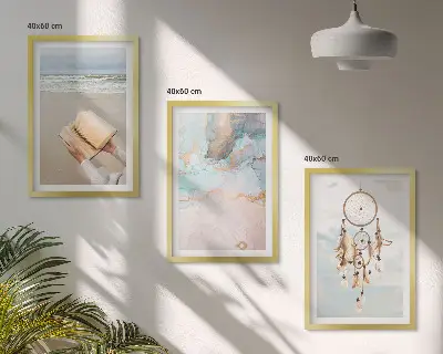 Nástenná galéria abstraktný motív knihy o mori v boho štýle