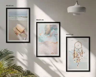 Nástenná galéria abstraktný motív knihy o mori v boho štýle