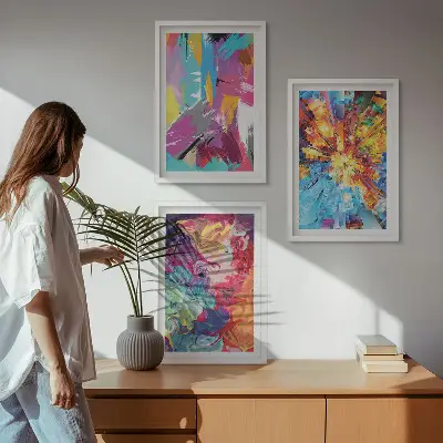Nástenná galéria farebné abstraktné vzory