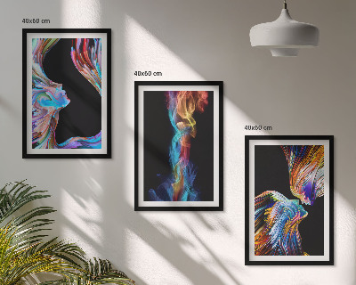 Sada nástenných dekorácií Farebné abstraktné tváre
