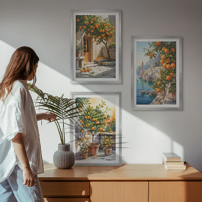 Sada nástenných dekorácií Maľované citrusové krajiny