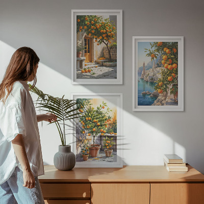Sada nástenných dekorácií Maľované citrusové krajiny