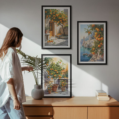 Sada nástenných dekorácií Maľované citrusové krajiny