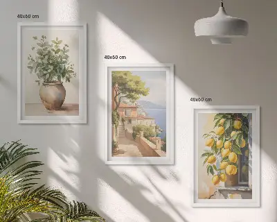 Nástenná galéria Kvety vo váze more citrónov