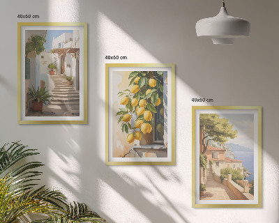 Sada nástenných dekorácií Výhľad na more z Lemon Streets