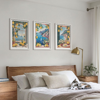 Nástenná galéria Talianske citróny s morským oknom