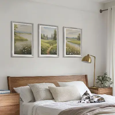 Sada nástenných dekorácií jarná krajina a riečna lúka