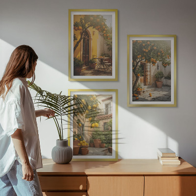 Sada nástenných dekorácií Citrusové kvetináče na slnečnú terasu