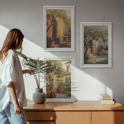 Sada nástenných dekorácií Citrusové kvetináče na slnečnú terasu