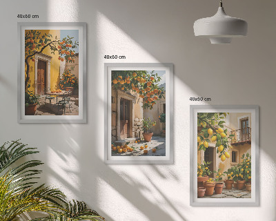 Sada nástenných dekorácií Citrusové ovocné rastliny do záhrady
