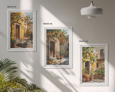 Sada nástenných dekorácií Citrusové ovocné rastliny do záhrady