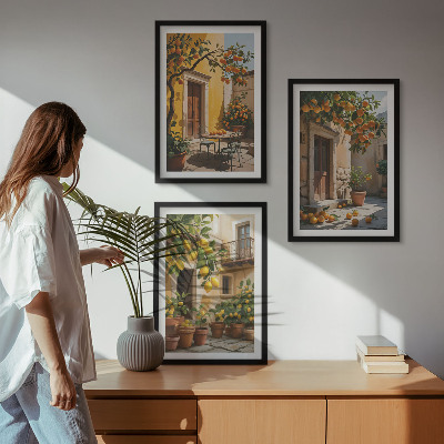 Sada nástenných dekorácií Citrusové ovocné rastliny do záhrady