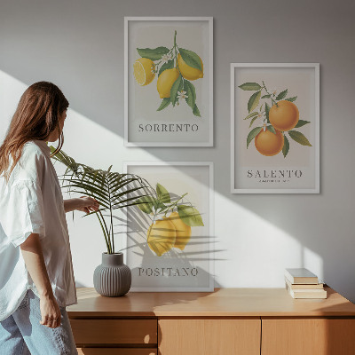Sada nástenných dekorácií Amalfské citróny a pomaranče