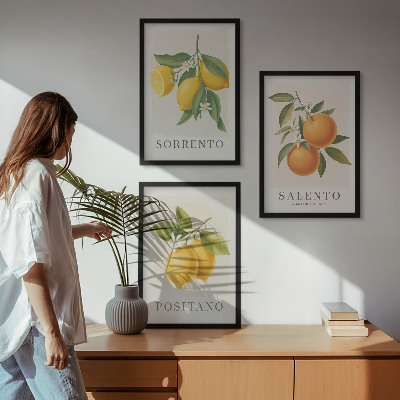 Sada nástenných dekorácií Amalfské citróny a pomaranče