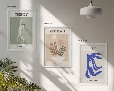 Sada nástenných dekorácií štýlové rastlinné motívy v štýle Matisse