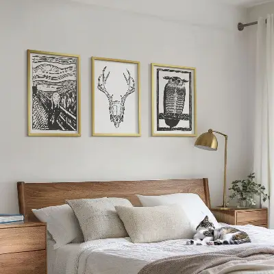 Nástenná galéria grafika kričiacej lebky sovy