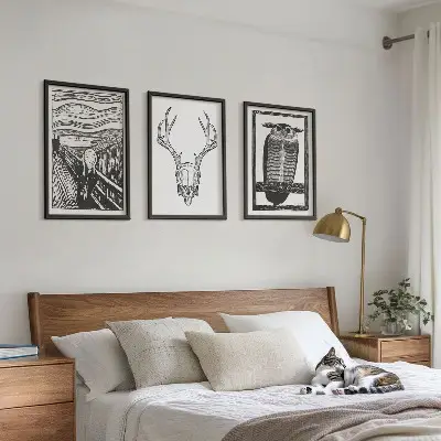 Nástenná galéria grafika kričiacej lebky sovy