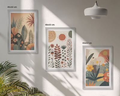 Nástenná galéria Boho rastlinné vzory príroda