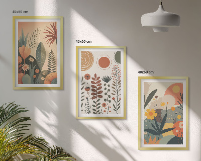 Nástenná galéria Boho rastlinné vzory príroda