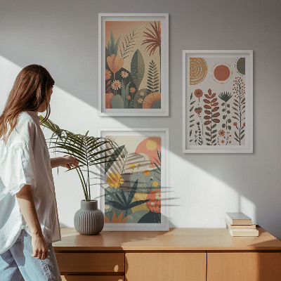 Nástenná galéria Boho rastlinné vzory príroda