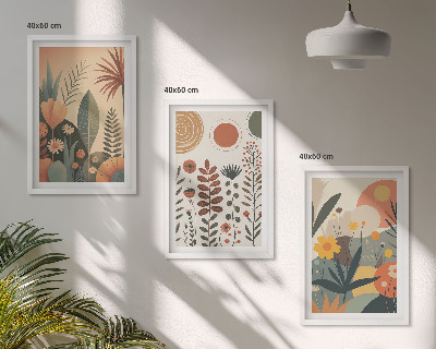 Nástenná galéria Boho rastlinné vzory príroda