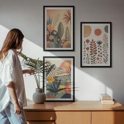 Nástenná galéria Boho rastlinné vzory príroda