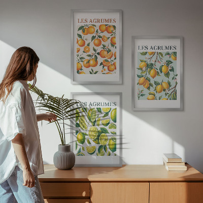 Nástenná galéria Ovocné citrusové pastelové vzory