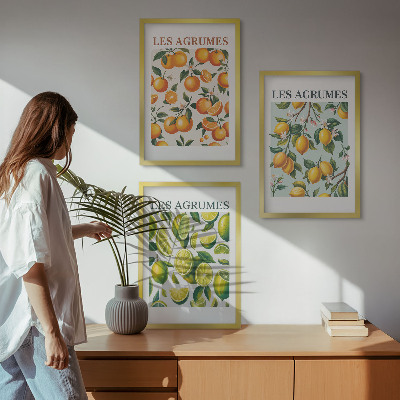 Nástenná galéria Ovocné citrusové pastelové vzory