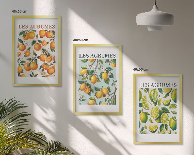Nástenná galéria Ovocné citrusové pastelové vzory