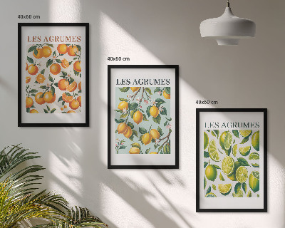 Nástenná galéria Ovocné citrusové pastelové vzory