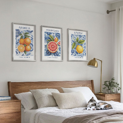 Nástenná galéria Citrusové ovocie Vintage ilustrácie