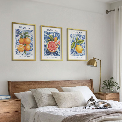 Nástenná galéria Citrusové ovocie Vintage ilustrácie