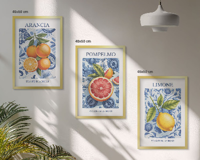 Nástenná galéria Citrusové ovocie Vintage ilustrácie