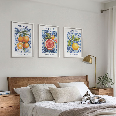 Nástenná galéria Citrusové ovocie Vintage ilustrácie