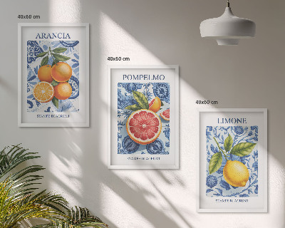 Nástenná galéria Citrusové ovocie Vintage ilustrácie