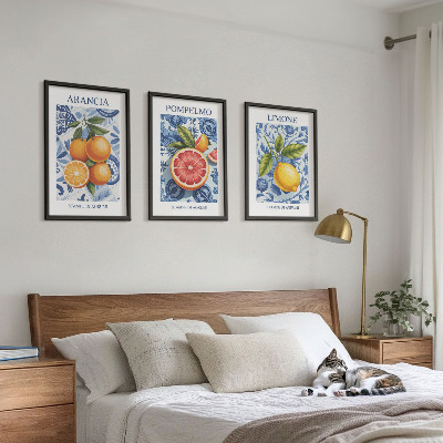 Nástenná galéria Citrusové ovocie Vintage ilustrácie