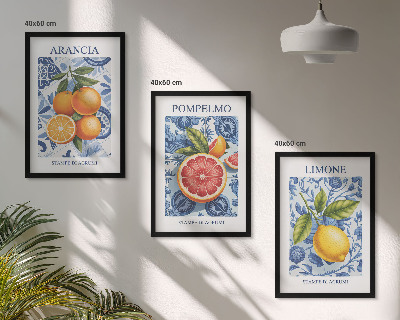 Nástenná galéria Citrusové ovocie Vintage ilustrácie