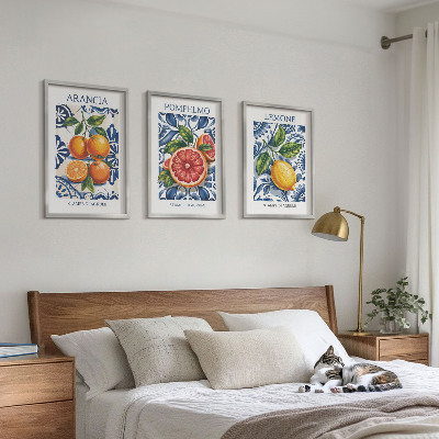 Sada nástenných dekorácií Talianske citrusové módne plagáty