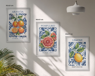 Sada nástenných dekorácií Talianske citrusové módne plagáty