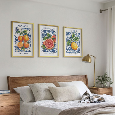 Sada nástenných dekorácií Talianske citrusové módne plagáty