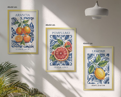 Sada nástenných dekorácií Talianske citrusové módne plagáty