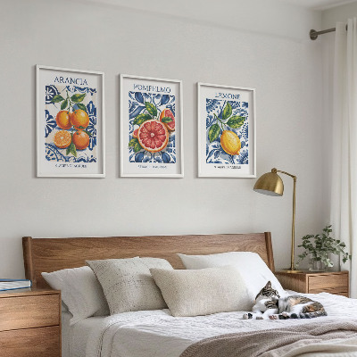 Sada nástenných dekorácií Talianske citrusové módne plagáty