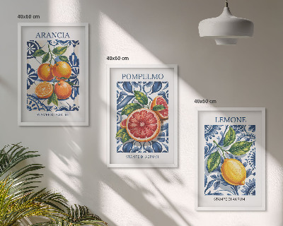 Sada nástenných dekorácií Talianske citrusové módne plagáty