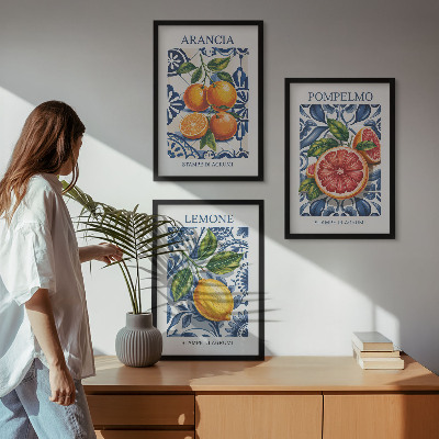 Sada nástenných dekorácií Talianske citrusové módne plagáty
