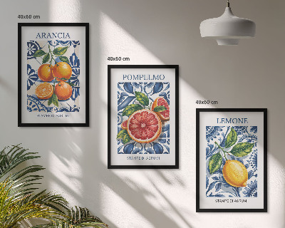 Sada nástenných dekorácií Talianske citrusové módne plagáty