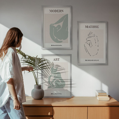 Sada nástenných dekorácií Abstraktné pastelové postavy