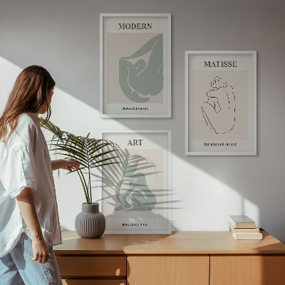 Sada nástenných dekorácií Abstraktné pastelové postavy