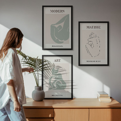 Sada nástenných dekorácií Abstraktné pastelové postavy