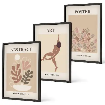 Sada nástenných dekorácií štýlové kompozície v štýle Matisse