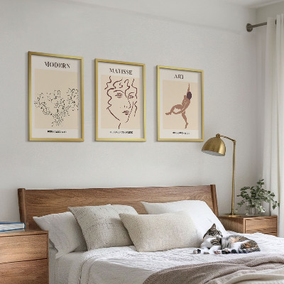 Nástenná galéria Štýlová grafika kvetov a postáv